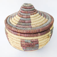 Large Woven African Basket with Lid