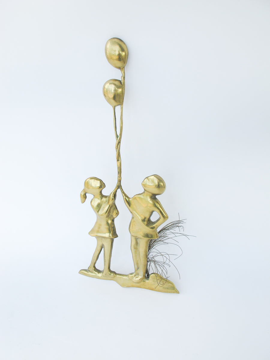 Metal Midcentury Bijan Wall Art - Kids with Balloons