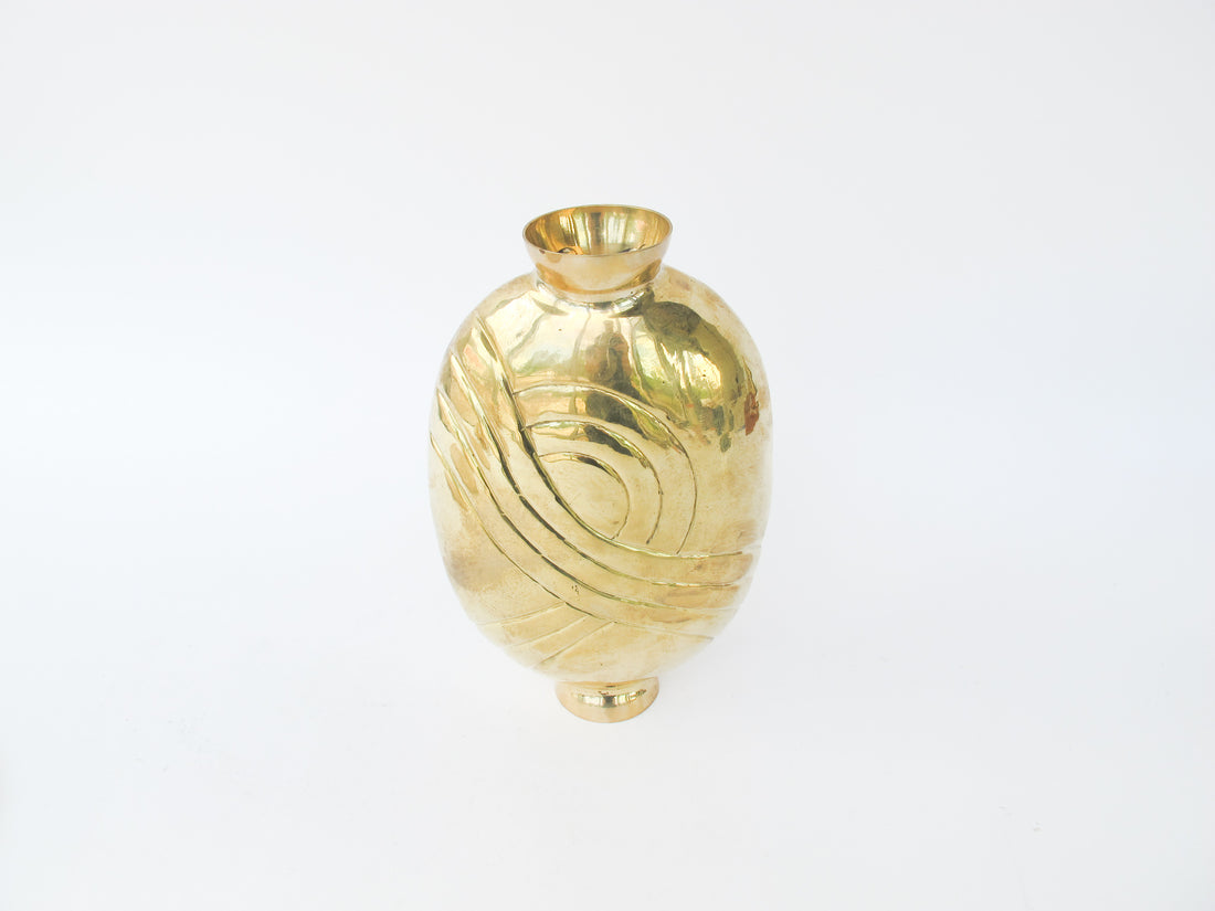 Art deco Brass Ikebana Style Vase - Made in India