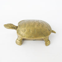 Brass Turtle Box Made in Taiwan Art Deco Antique