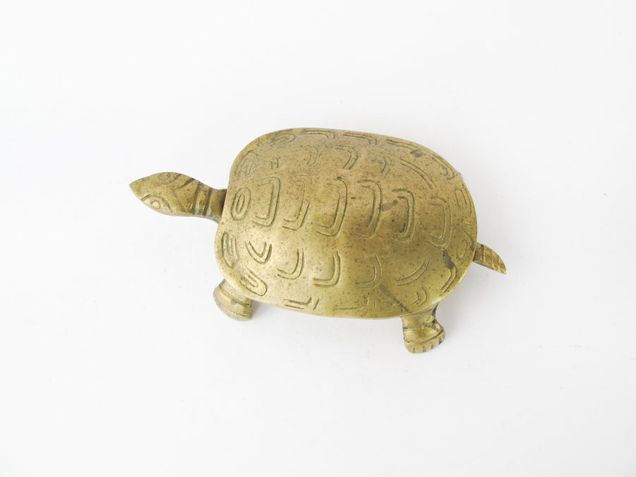 Antique Brass Turtle Trinket Box
