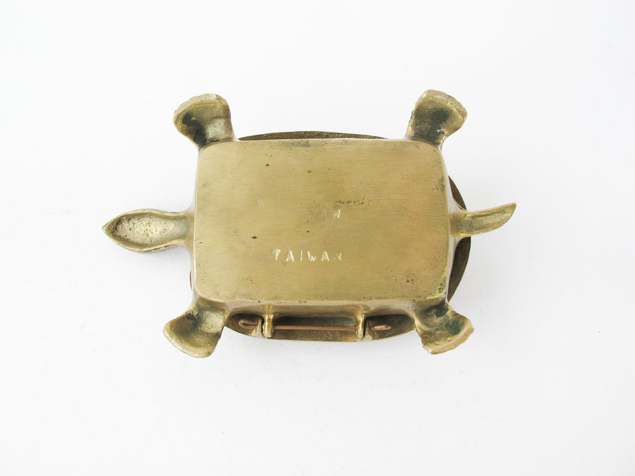 Brass Turtle Box Made in Taiwan Art Deco Antique
