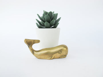 Small Vintage Brass Whale