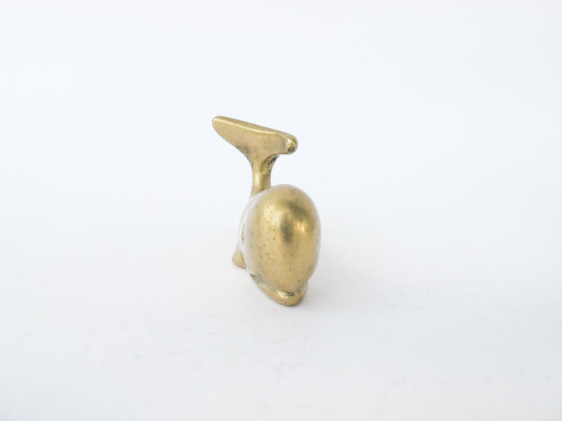 Small Vintage Brass Whale