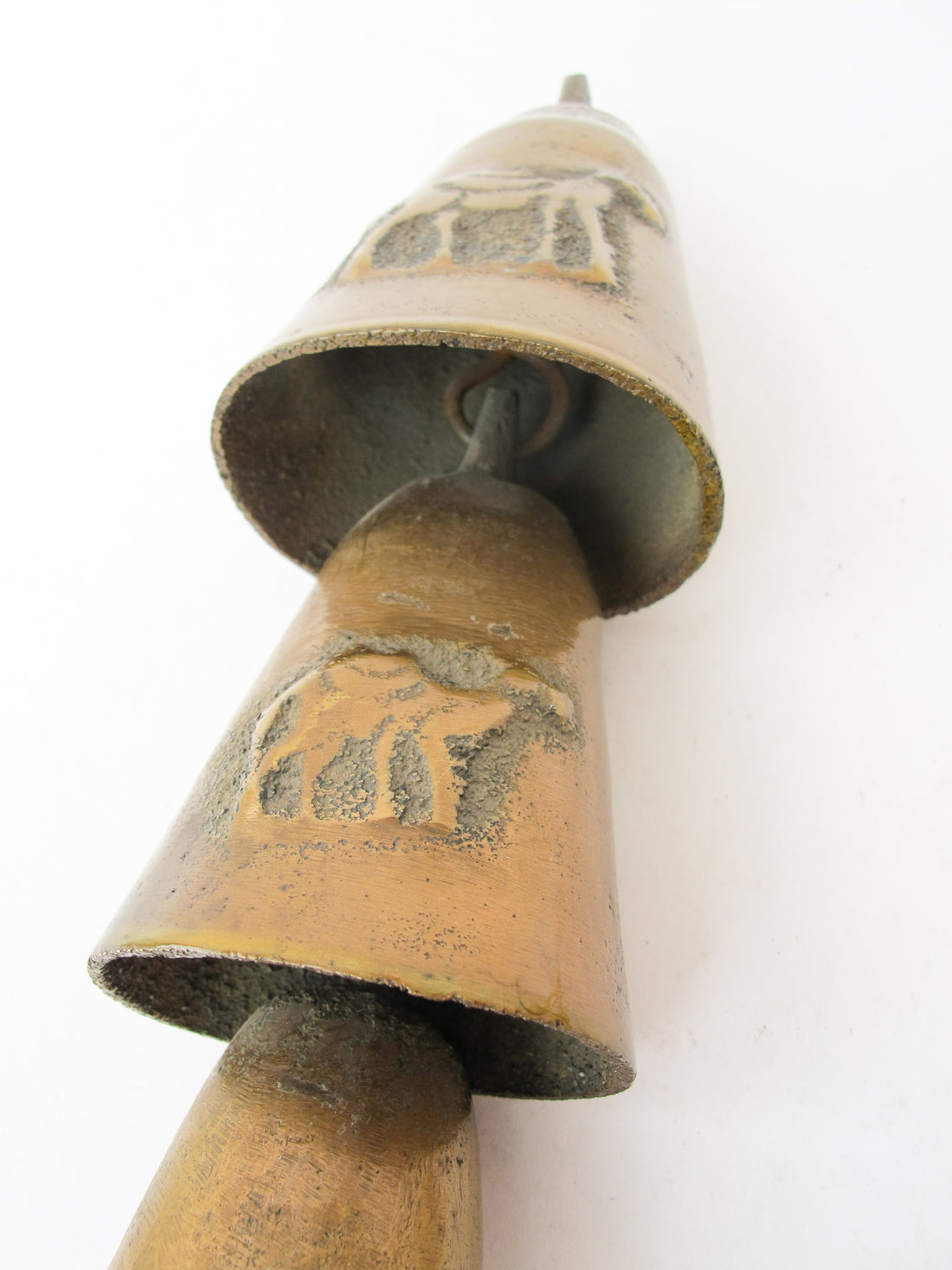 vintage Tiered Brass Camel Bells Set of 6