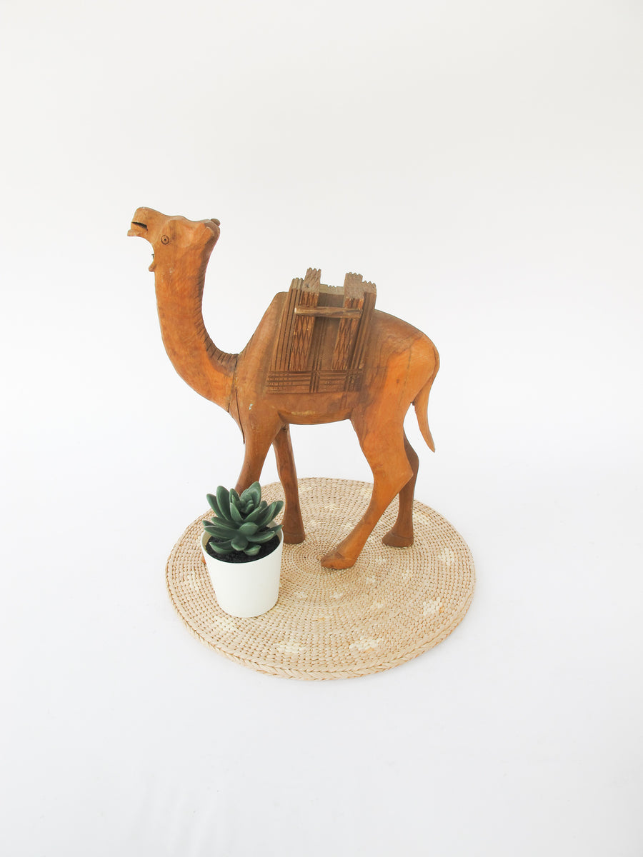 Wooden Camel Statue Figure