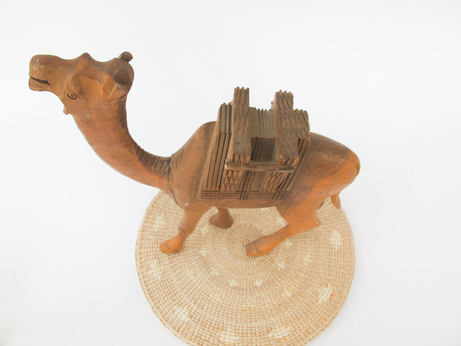 Wooden Camel Statue Figure