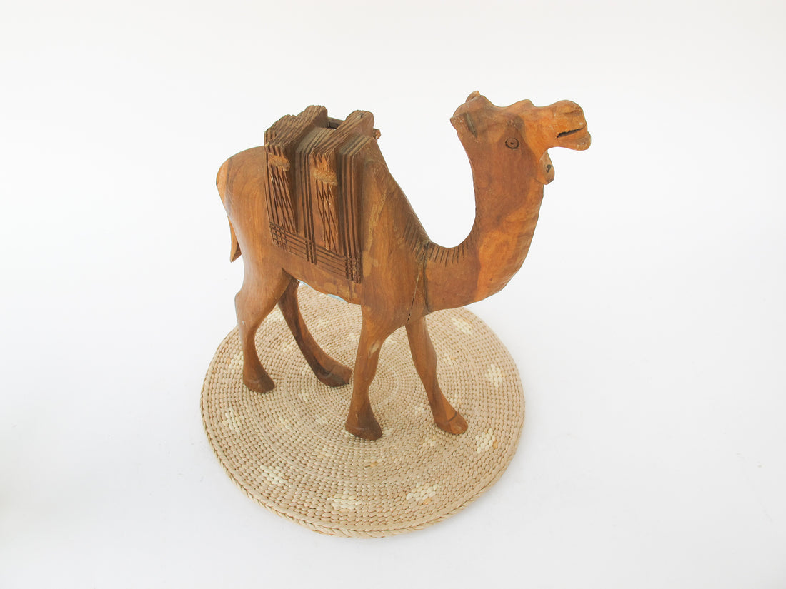 Wooden Camel Statue Figure