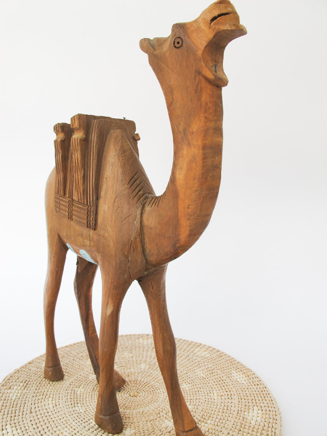 Wooden Camel Statue Figure