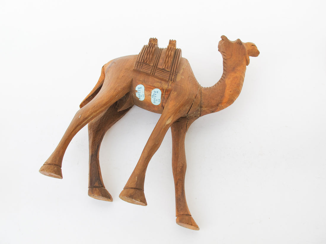 Wooden Camel Statue Figure