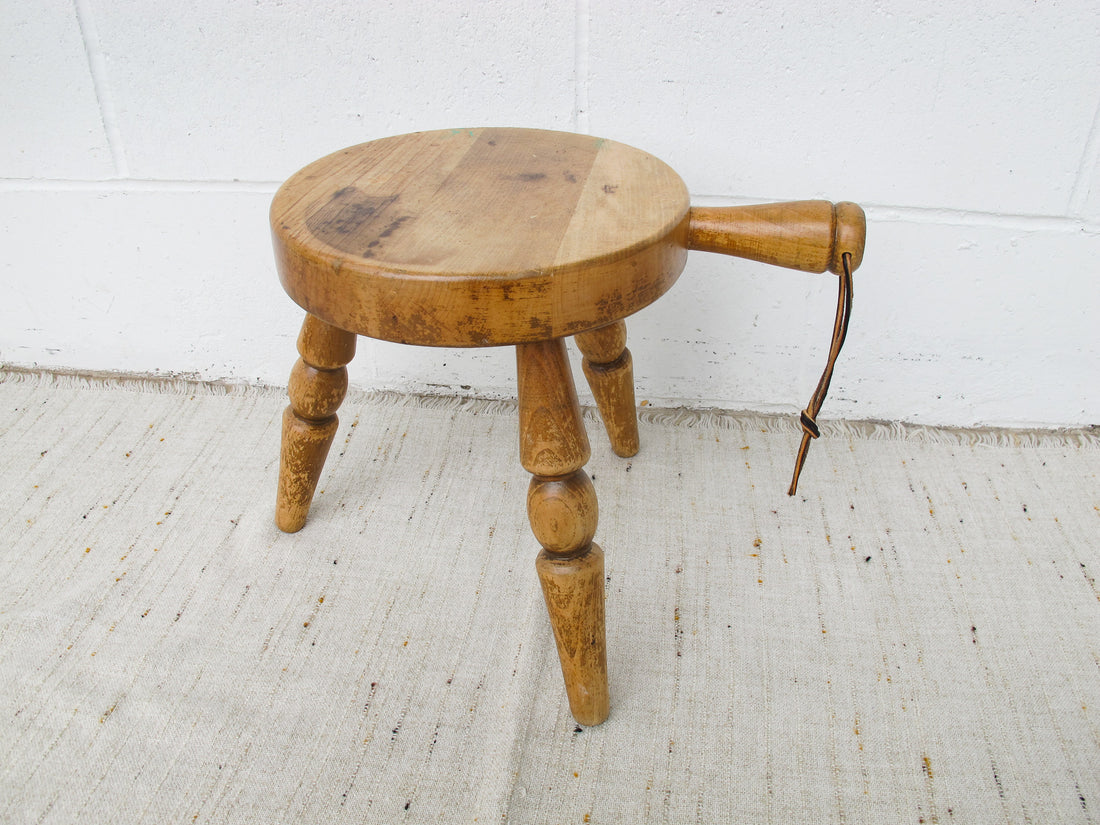 Japanese wood vintage milk stool