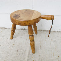 Japanese wood vintage milk stool