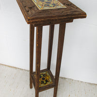 Mexican Tile and WoodTwo-Tier Plant Stand Table