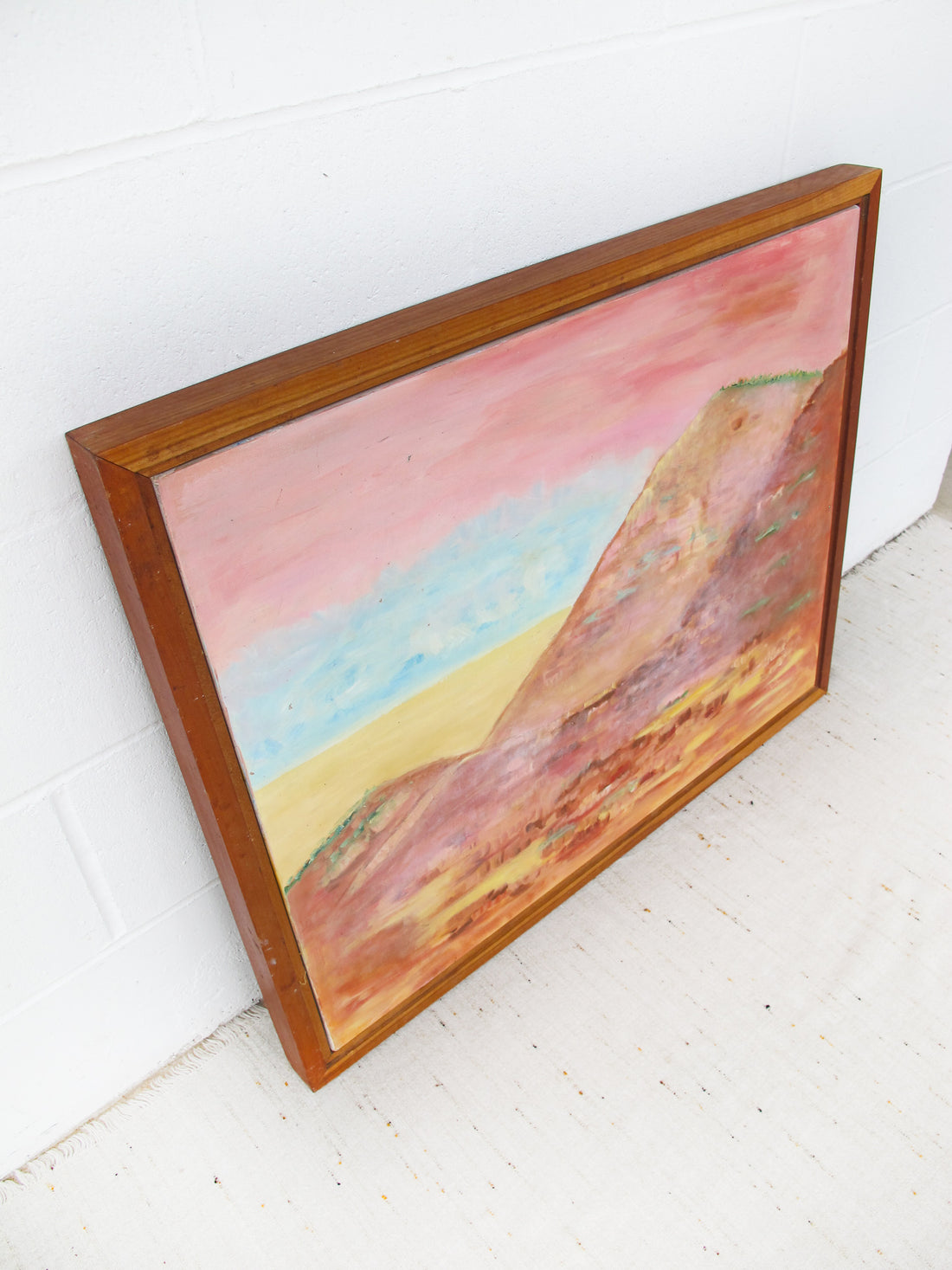 Wood Framed Pink Hills Painting from 91'