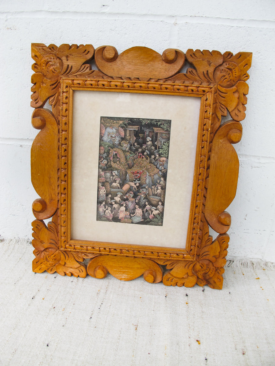 Balinese Carved Wood Frame