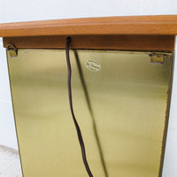 Light Up Glass and Brass Display Case with Wood Base and Top