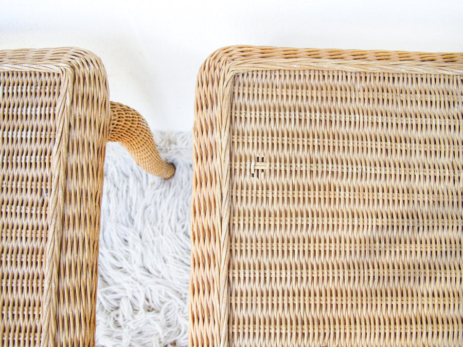 Wicker End and Console Table - Sold Individually