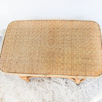 Woven Two-Tier Wicker Rattan Coffee Table