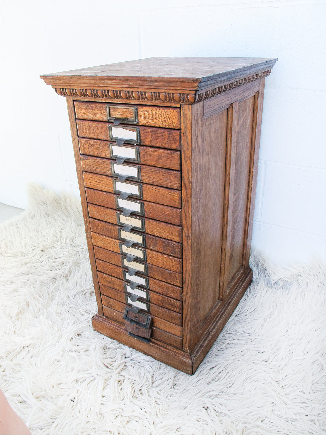 15 Drawer oak cabinet by Yawman Erbe Mfg. Co. Rochester NJ