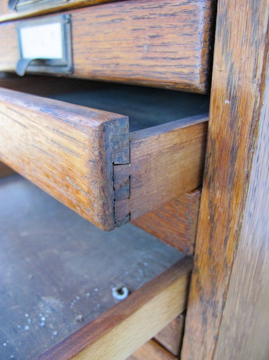 15 Drawer oak cabinet by Yawman Erbe Mfg. Co. Rochester NJ