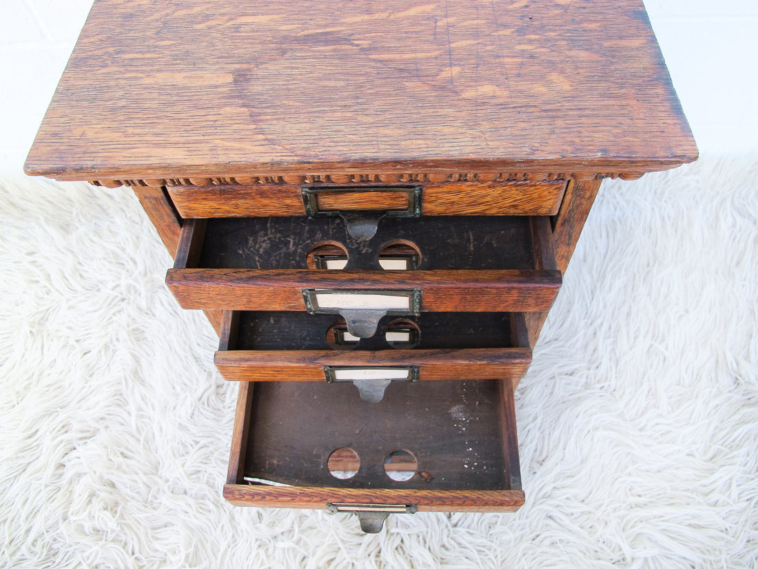 15 Drawer oak cabinet by Yawman Erbe Mfg. Co. Rochester NJ