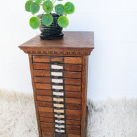 15 Drawer oak cabinet by Yawman Erbe Mfg. Co. Rochester NJ