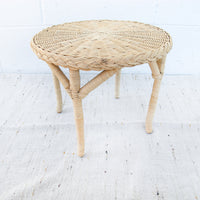 Small Woven Round Wicker Table Plant Stand