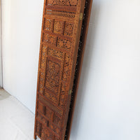 Vintage Three Panel Teak Rosewood Room Divider Privacy Screen - Made in India 1950's