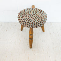 Japanese milk stool with woven rug cover