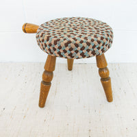 Japanese milk stool with woven rug cover