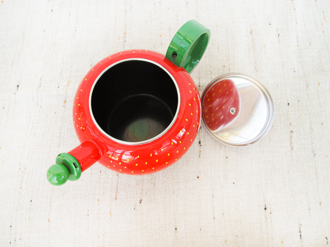 Copco Enamel Strawberry Tea Kettle - Ruby Lane