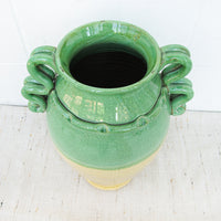 Italian Ceramic Jade and Gold Pottery Pot - Made in Italy