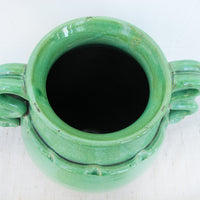 Italian Ceramic Jade and Gold Pottery Pot - Made in Italy