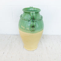 Italian Ceramic Jade and Gold Pottery Pot - Made in Italy