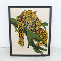 Cheetah Embroidery Art with signature