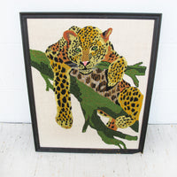 Cheetah Embroidery Art with signature