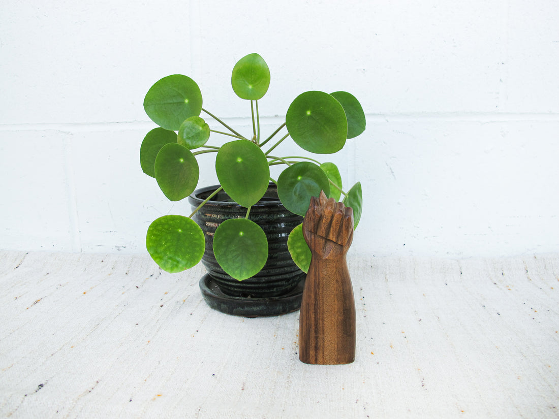 Hand Carved Vintage Wood Fist Sculpture