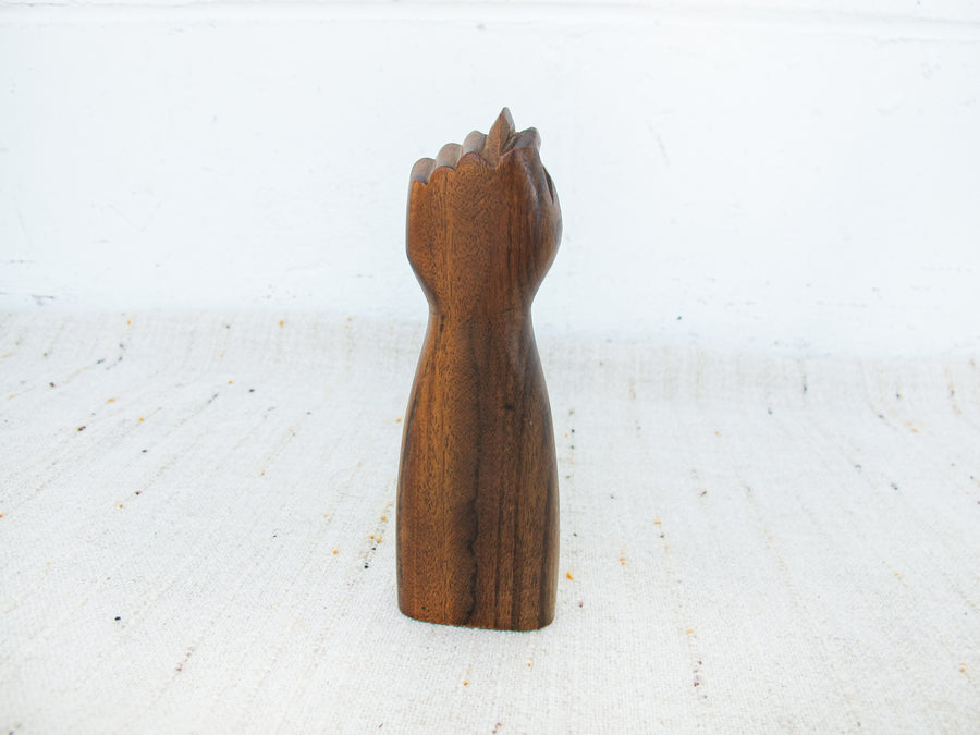 Hand Carved Vintage Wood Fist Sculpture
