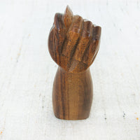 Hand Carved Vintage Wood Fist Sculpture