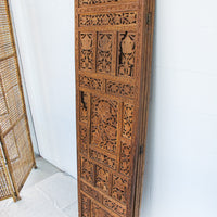 Four Panel Solid Wood Antique Room Divider Screen - Teak or Rosewood