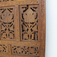 Four Panel Solid Wood Antique Room Divider Screen - Teak or Rosewood