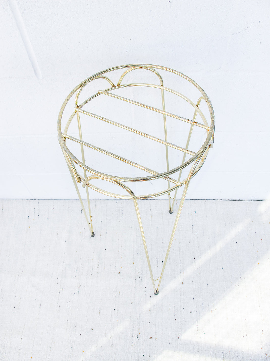 Midcentury Brass Metal Plant Stand