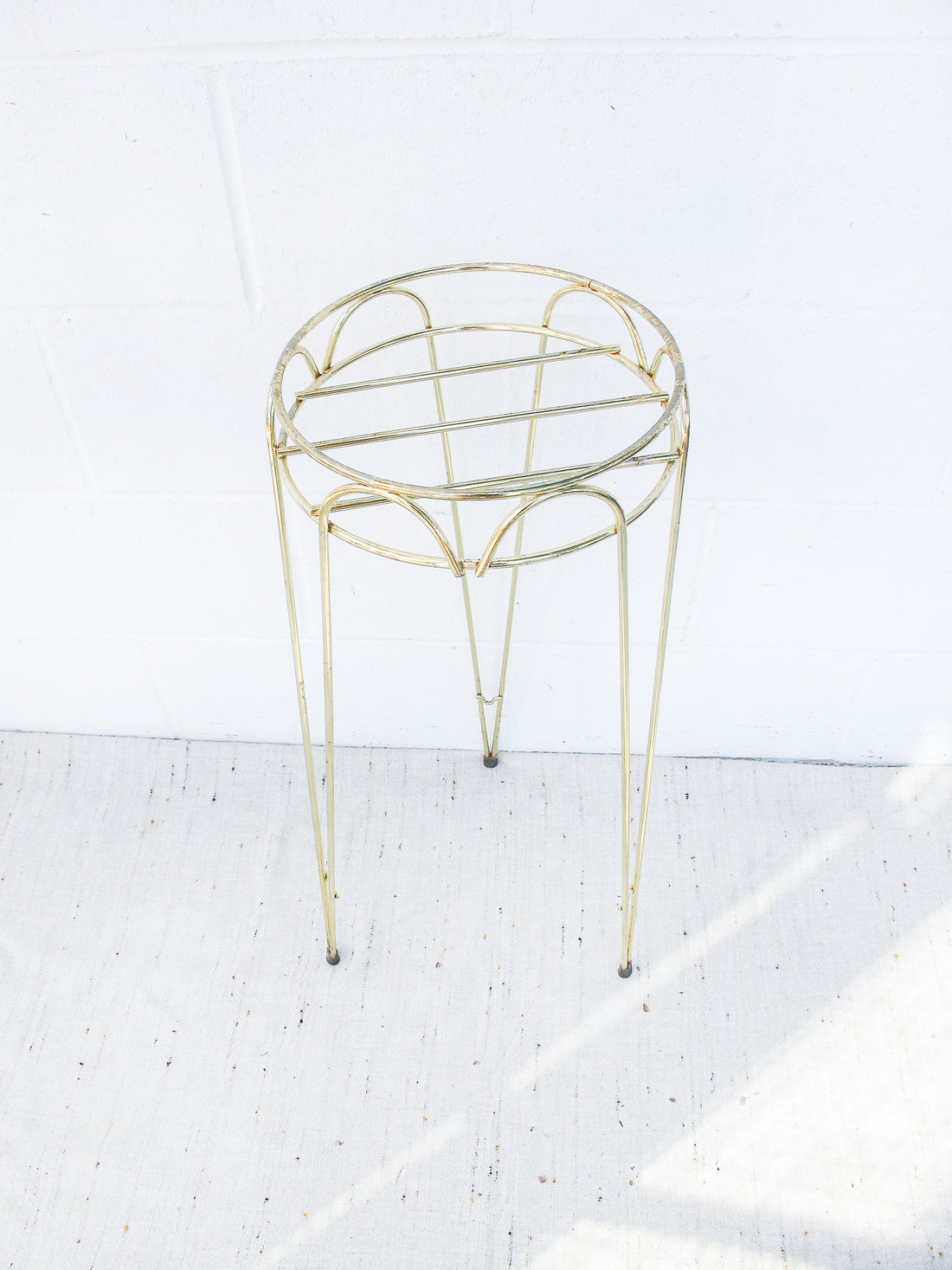 Midcentury Brass Metal Plant Stand