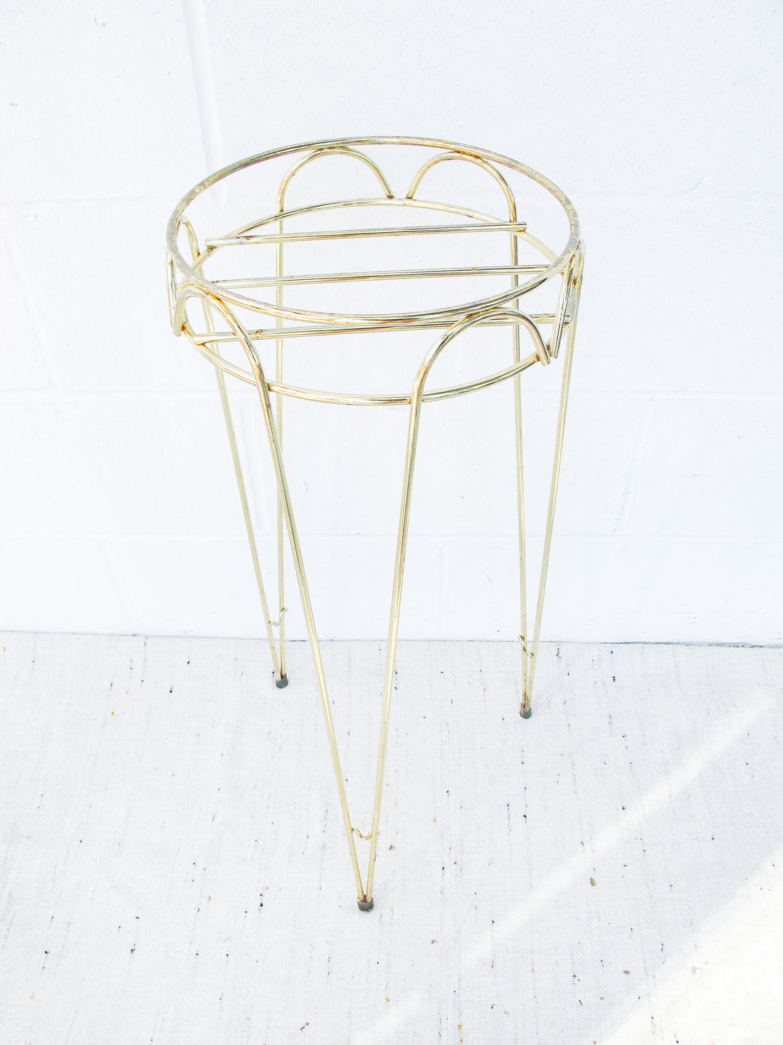 Midcentury Brass Metal Plant Stand