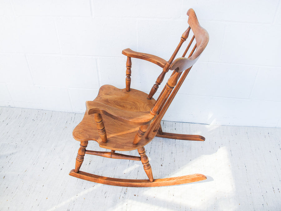 Vintage Wood Children's Rocking Chair