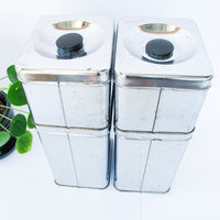 Set of 4 Chrome Canister Beautyware set