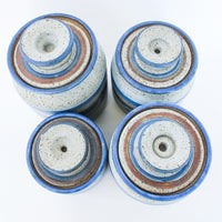 Blue and Gray Pottery Canisters-set of 4 with lids