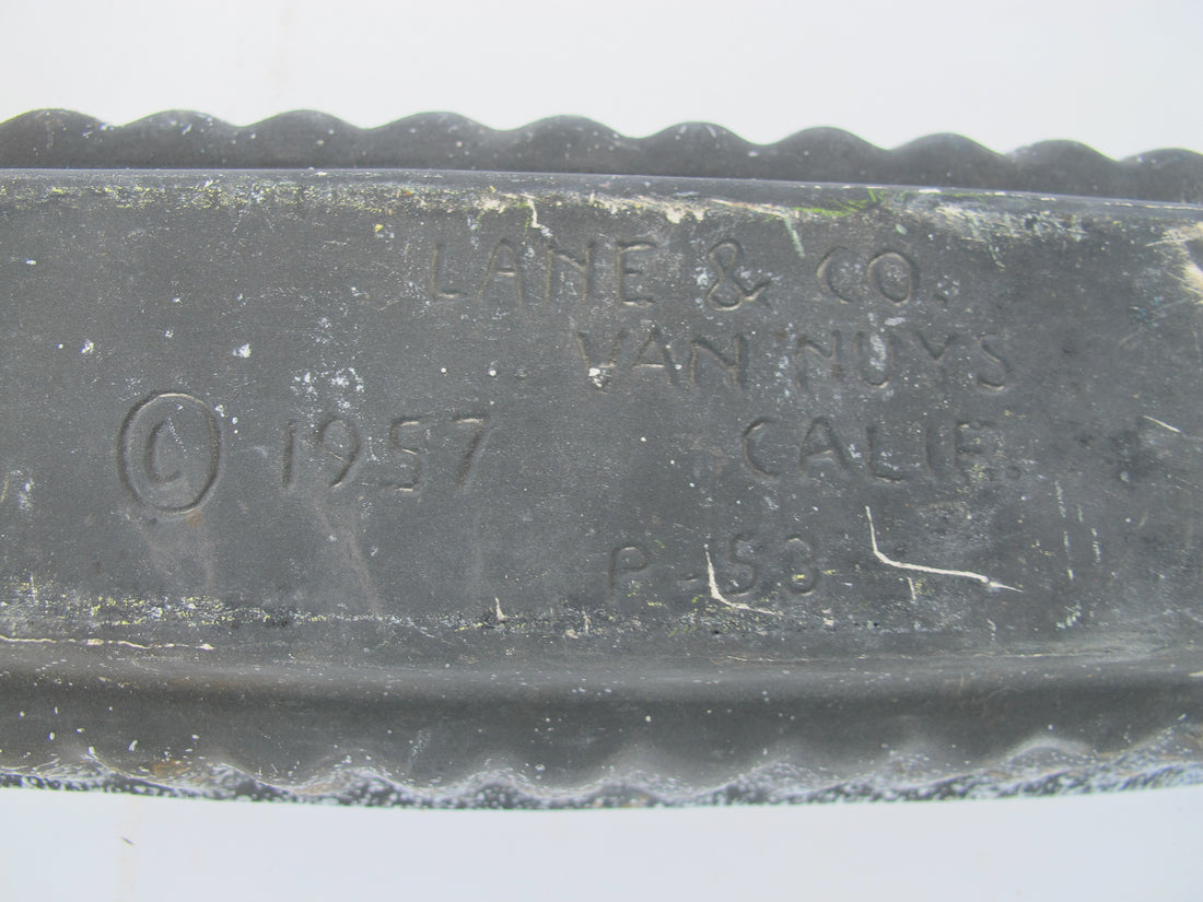 Lane & Co Van Nuys Califronia P-58 Black 1957 Midcentury Ceramic Rectangular Planter
