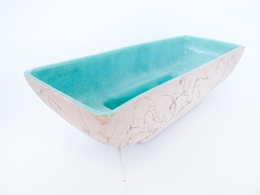 Maddux of California Ne 120 Pink Midcentury ceramic rectangular planter