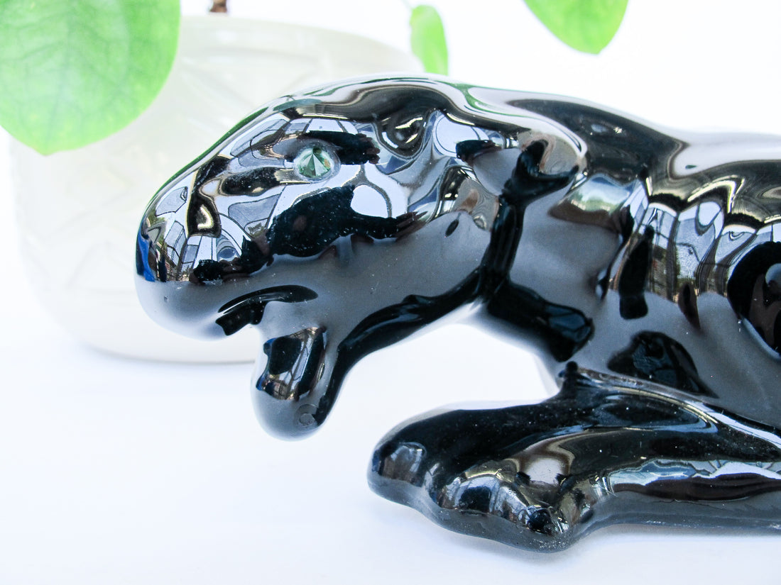 Black Small Ceramic Panther